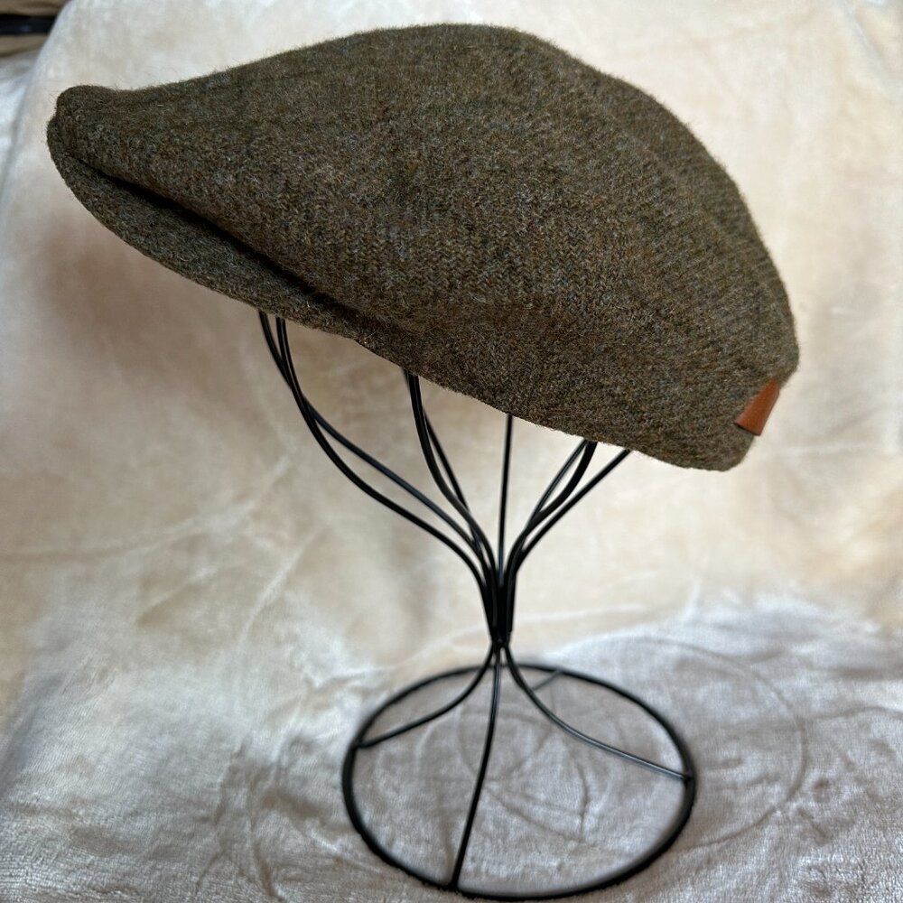 VTG Polo Ralph Lauren Green Brown Windowpane Gents Tweed Cabbie Newboy Hat S/M - Picture 7 of 14